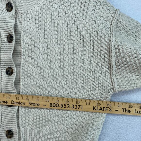 FREE PEOPLE Cardigan Womens XS Lila Cardi Cropped Button Front Sweater Beige NEW - Picture 14 of 15